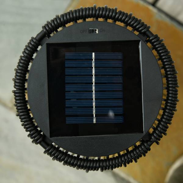 Rattan Solarleuchte 866-066BK Schwarz - Stahl - Polyethylen - 22 x 61 x 22 cm