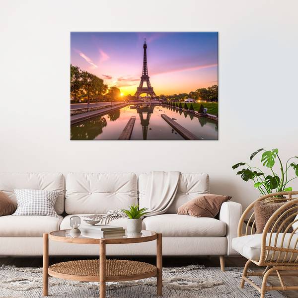 Canvas shilderij Parijs polyester - 60 x 40 x 3 cm