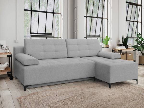 Ecksofa Fabio Grau - Ecke davorstehend rechts