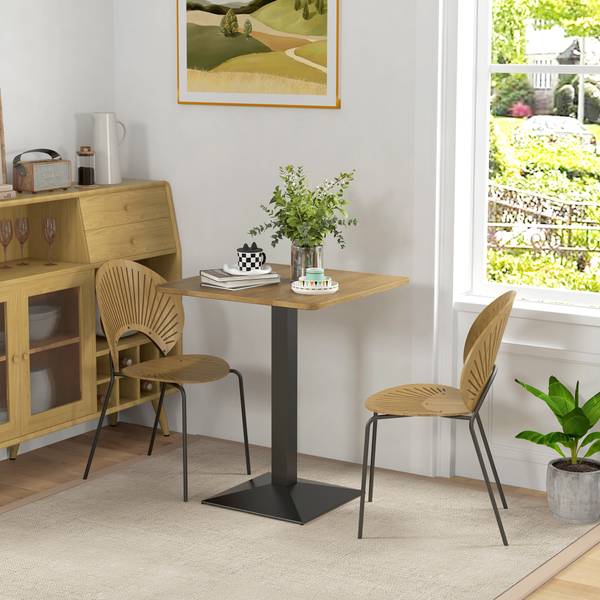 Eettafel 83A-078V80DR bruin - plaatmateriaal op houtbasis - 70 x 75 x 70 cm
