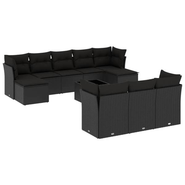 Salon de jardin 3034274-2 lot de 11 Noir
