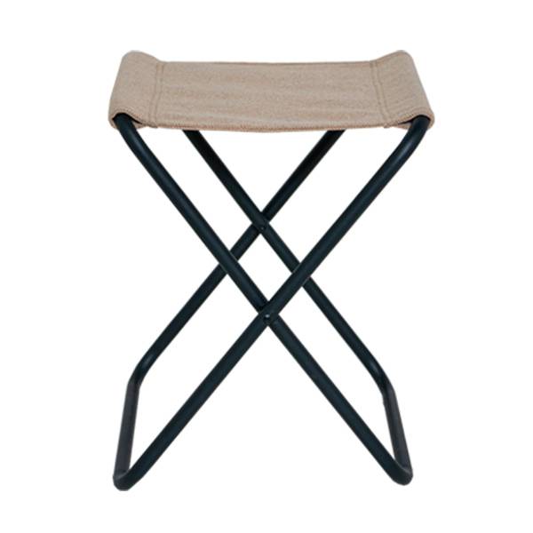 Hocker SIMPLICITY Beige - Flachgewebe - Webstoff - Stahl - 35 x 42 x 31 cm