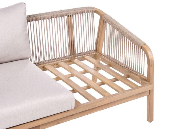 Gartensofa SUMBA Beige - Braun - Massivholz - 139 x 84 x 76 cm