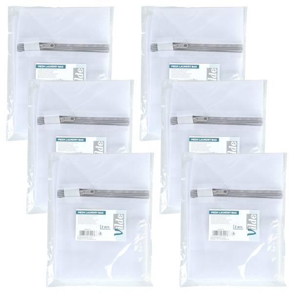 Wäschenetze 12er Set Weiß - Polyester - 29 x 1 x 29 cm