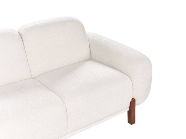 2-Sitzer Sofa ODNES Braun - Weiß - Bambus - 168 x 81 x 90 cm