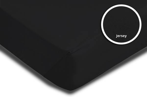 Spannbettlaken Jersey schwarz 90x200 cm Schwarz - Jersey - 90 x 25 x 200 cm