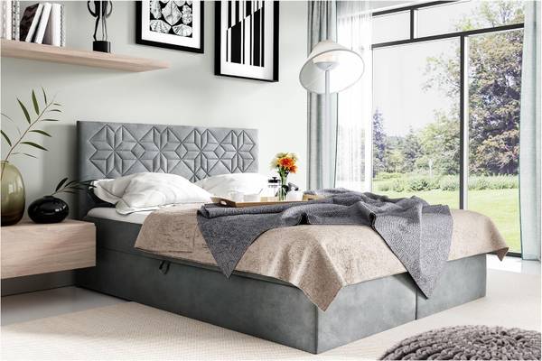 Boxspringbett BORGIO H4 Dunkelgrau