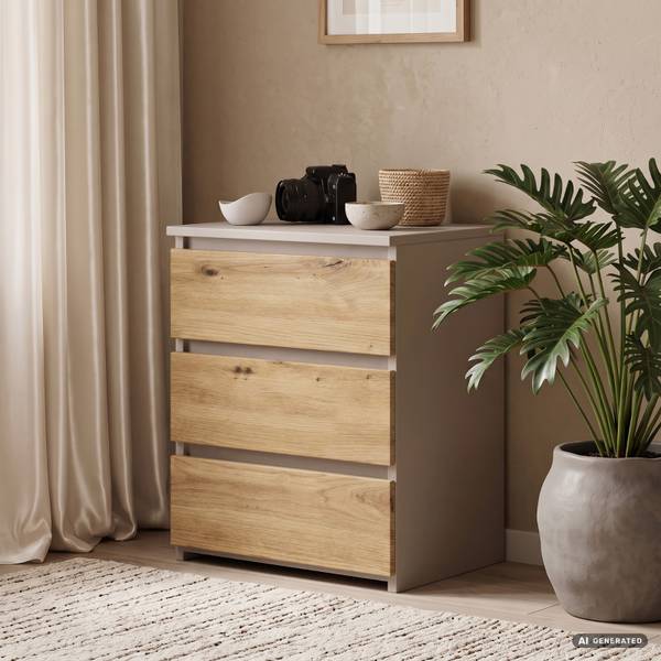 Nachttisch CL3 2468 Beige - Kaschmir - Eiche Dekor