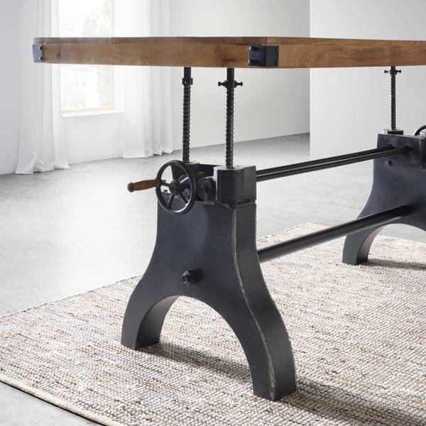 Esstisch INDUSTRIAL Beige - Metall - Holz teilmassiv - 90 x 76 x 200 cm