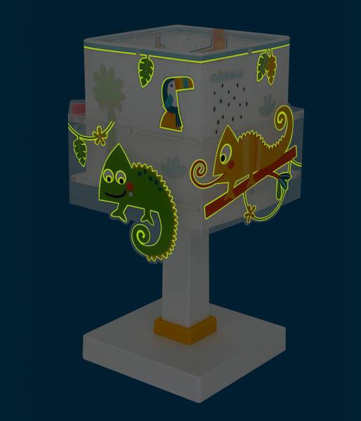 Kinder-Tischlampe Chamäleon Tiere Kunststoff - 15 x 30 x 15 cm