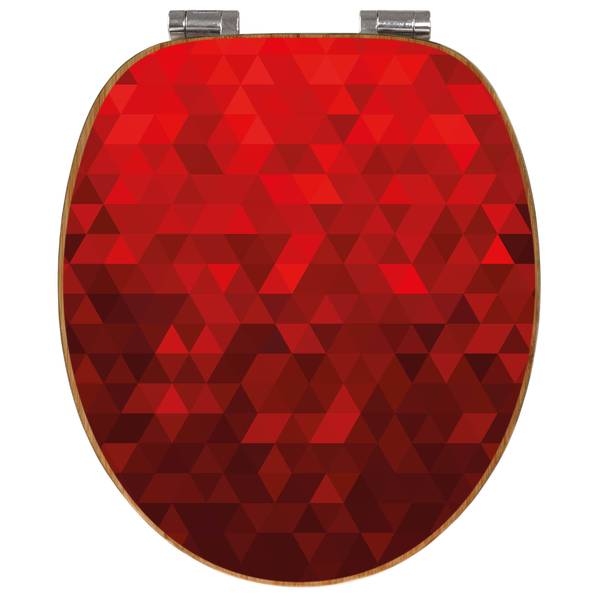 WC-Sitz mit Absenkautomatik Dreiecke Rot Rot - Bambus - Holzwerkstoff - 38 x 5 x 49 cm
