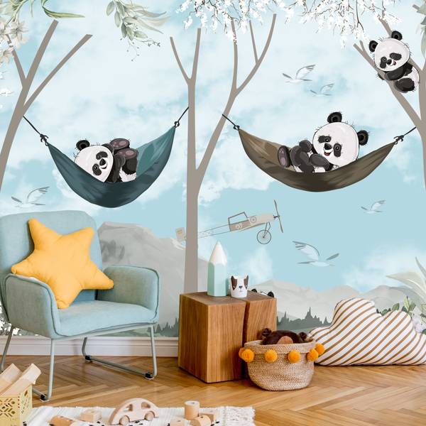 Fototapete Pandas Märchenwald Kinder 450 x 315 x 315 cm