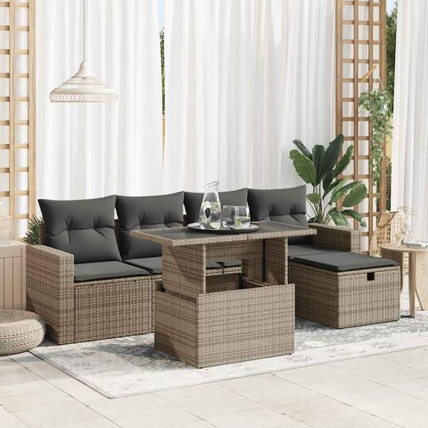 Garten-Lounge-Set 3037483-2 (6-teilig) Grau