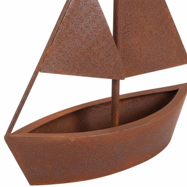 Gartendeko Rost Schiff Braun - Stahl - 35 x 43 x 10 cm
