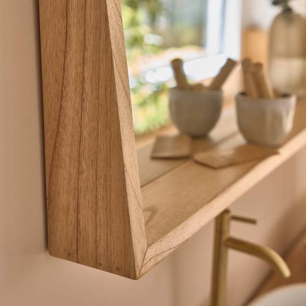 Spiegel FIFTIES Beige - Massivholz - 135 x 67 x 12 cm