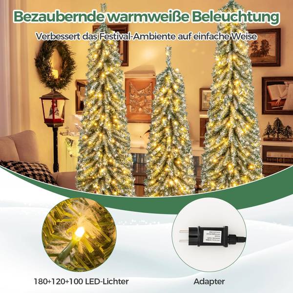 Weihnachtsbaum OY46968PQDE(3er Set) Grün - Kunststoff - 55 x 180 x 55 cm