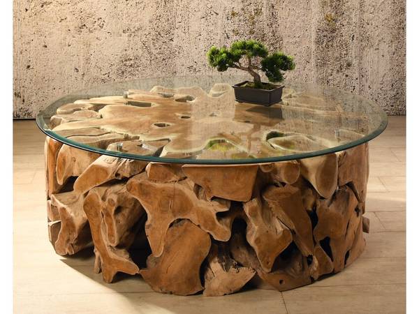 Couchtisch Elements Braun - Massivholz - 100 x 45 x 100 cm