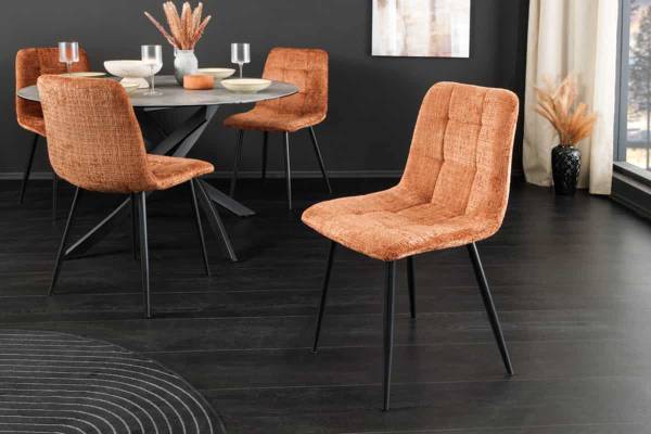Stuhl TRES CHIC Braun - Chenille - Polyester - 44 x 88 x 52 cm