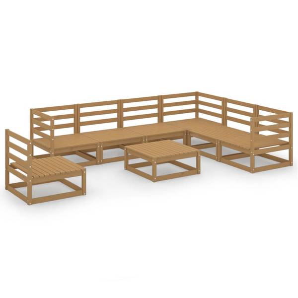 Garten-Lounge-Set 3009826-1 (8-teilig) Braun - Kiefer - 70 x 30 x 70 cm