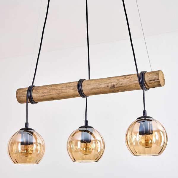 Pendelleuchte Cesaro Orange - Holzwerkstoff - Metall - 30 x 150 x 60 cm