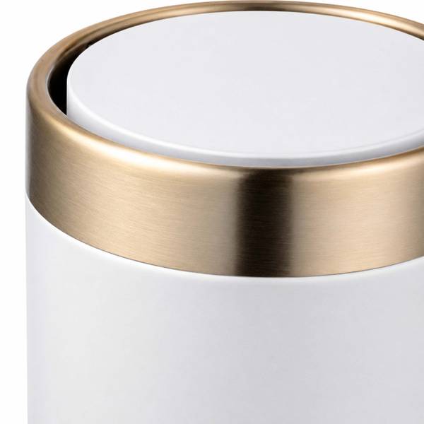 Mini Tischmülleimer 1,5 Liter Gold - Weiß