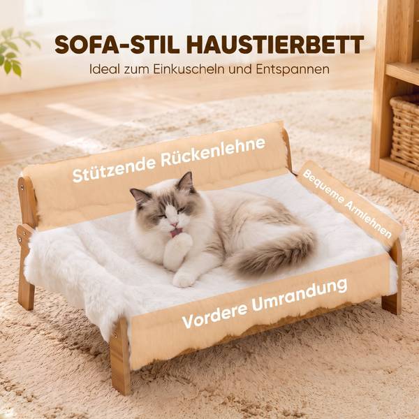Haustierbett D04-315V00WT Weiß - Textil - 47 x 30 x 70 cm