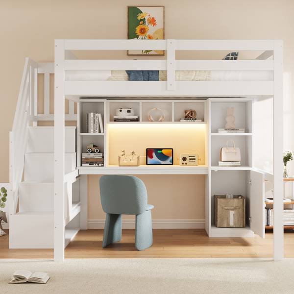 Einzelbett K-2222 Weiß - Holzwerkstoff - 148 x 170 x 253 cm