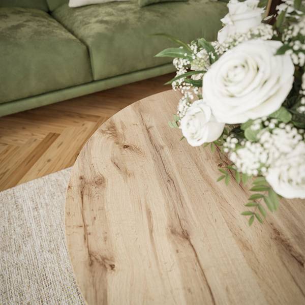 Couchtisch LORI LOFT Eiche Wotan Dekor - Weiß