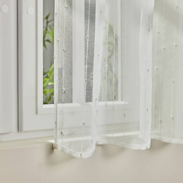 Durchsichtiger Vorhang Ravana Weiß - Polyester - 140 x 1 x 160 cm