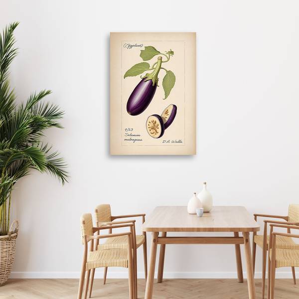 Wandbild vintage-gemüse aubergine 70 x 100 cm