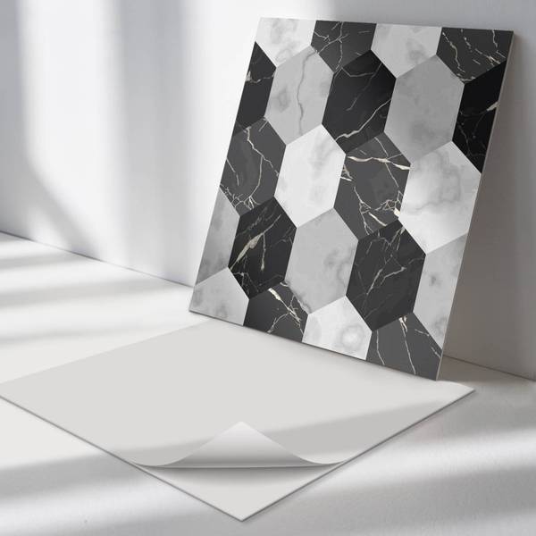 Fliesen Hexagon Fliesen 4er Set 50 x 50 cm