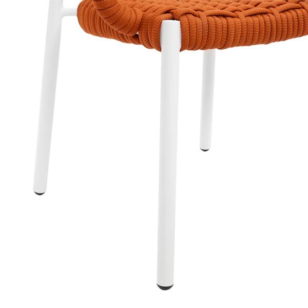 Gartenstuhl ANTONIA Orange - Weiß - Metall - Textil - 58 x 76 x 59 cm