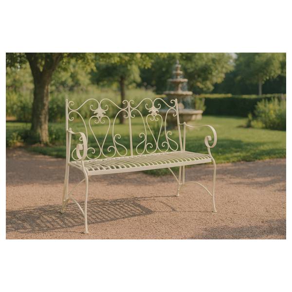 Tuinbank ESTATE wit - ijzer - 58 x 94 x 113 cm