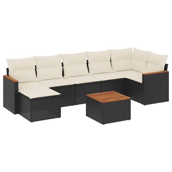 Garten-Lounge-Set 3035946-2 (8-teilig) Schwarz - Creme