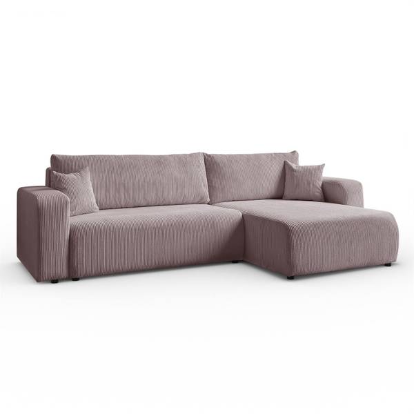 Ecksofa PRESTIGE XL mit Schlaffunktion Pink - Polyester - 277 x 83 x 143 cm