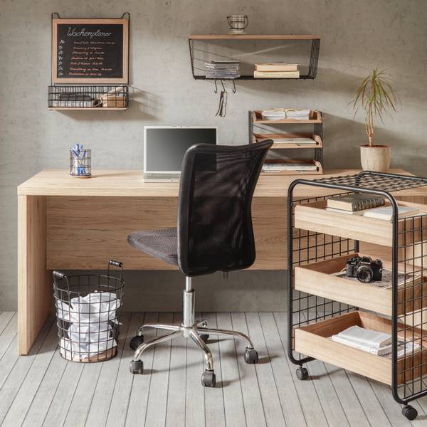 Drehstuhl SURF Schwarz - Metall - Kunststoff - Textil - Holz teilmassiv - 42 x 98 x 59 cm