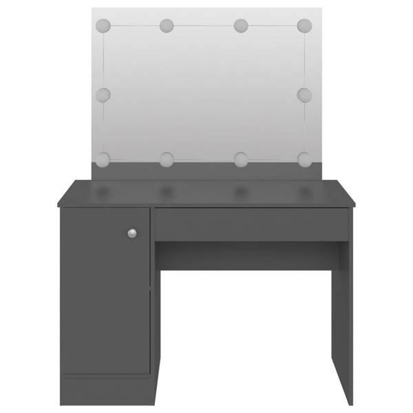 LED-Schminktisch XT2166 Grau - Holzwerkstoff - 55 x 145 x 110 cm