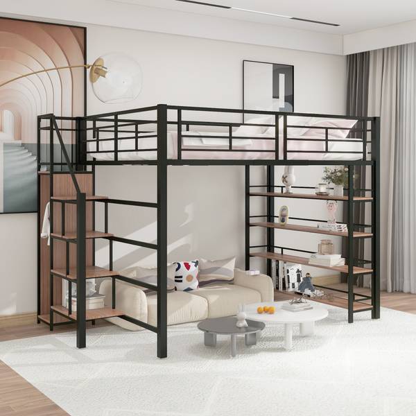 Etagenbett-B040 Schwarz - Metall - 140 x 170 x 200 cm