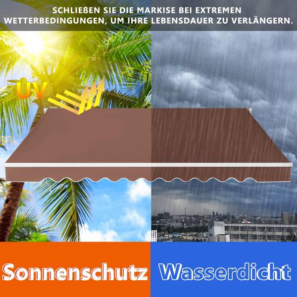 Markise ZB33424ORDE Braun - Metall - 300 x 300 x 360 cm