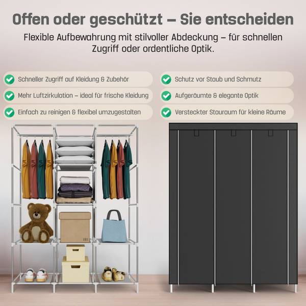 Stoffschrank 1605-4240 Grau