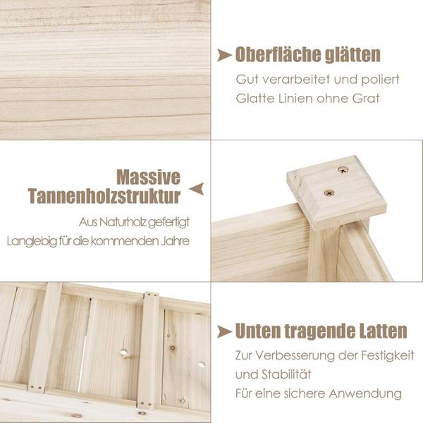 Verhoogd bed SF6539ZMNL bruin - plaatmateriaal op houtbasis - 44 x 51 x 120 cm