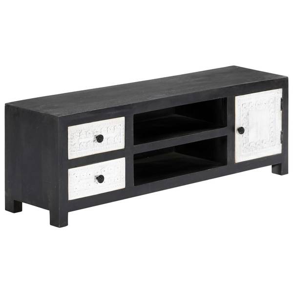TV-Schrank D736 Grau - Massivholz - 30 x 40 x 120 cm