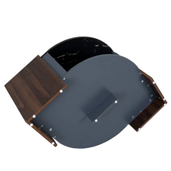 Salontafel MARBWoody Ⅱ zwart - bruin - plaatmateriaal op houtbasis - 63 x 40 x 97 cm