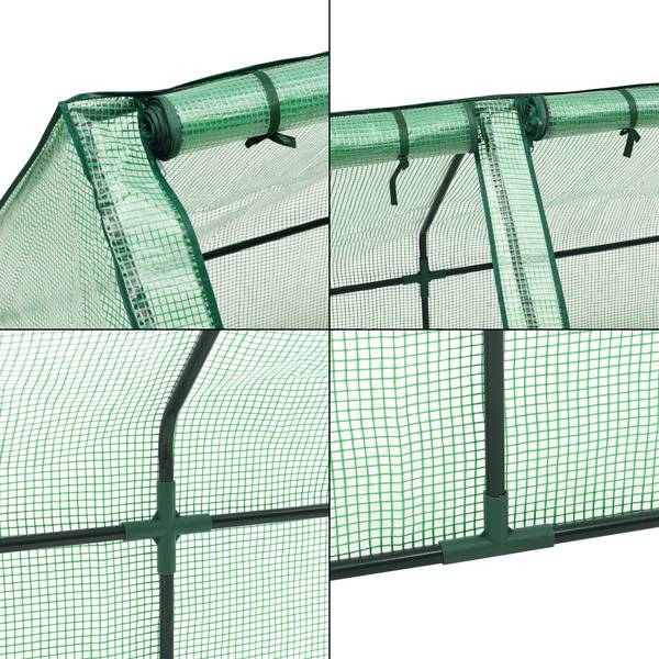 Mini Gewächshaus Höflein Grün - Stahl - Polyethylen - 240 x 90 x 90 cm