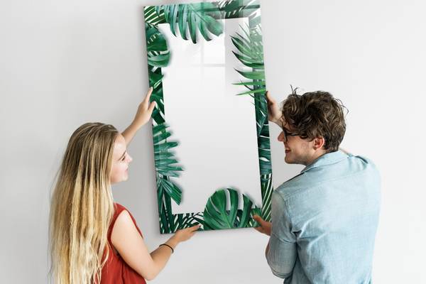 Glas Magnettafel Monstera-Rahmen 60 x 120 cm