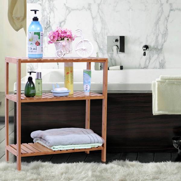 Badezimmerregal Standregal Surabaya Braun - Bambus - 66 x 26 x 60 cm