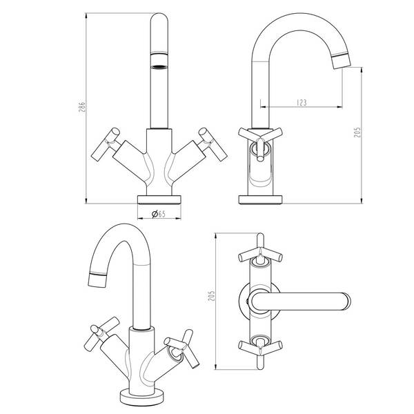 Küchenarmatur Mischer Essekross Schwarz - Metall - 6 x 28 x 14 cm