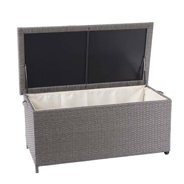 Polyrotan kussenbox D88 III grijs - polyester - staal - polypropeen - 115 x 51 x 59 cm