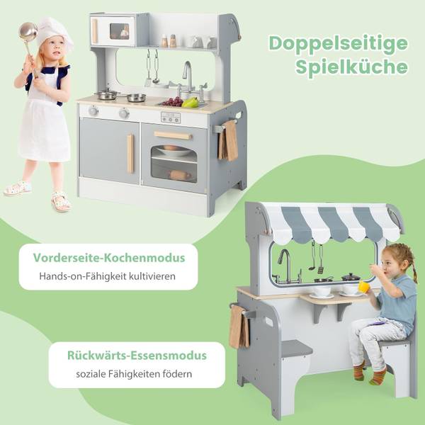 Kinderküche TP10092 Grau - Holzwerkstoff - 53 x 92 x 71 cm