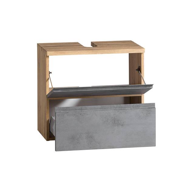 Badmöbel-Set VASTO-03-25 5er-Set Grau - Spiegelglas - 170 x 200 x 35 cm